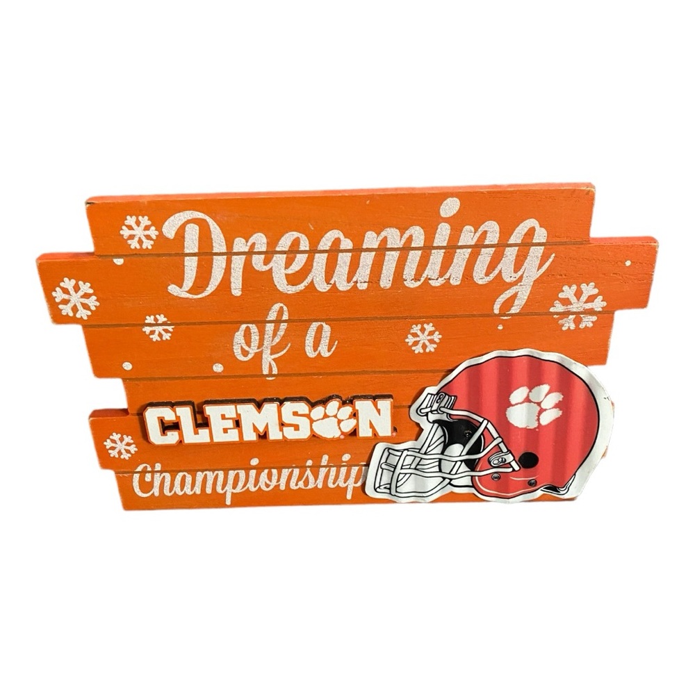 This Home Believes Clemson Tigers Football NWT Christmas Decor 11 1/2 x 7